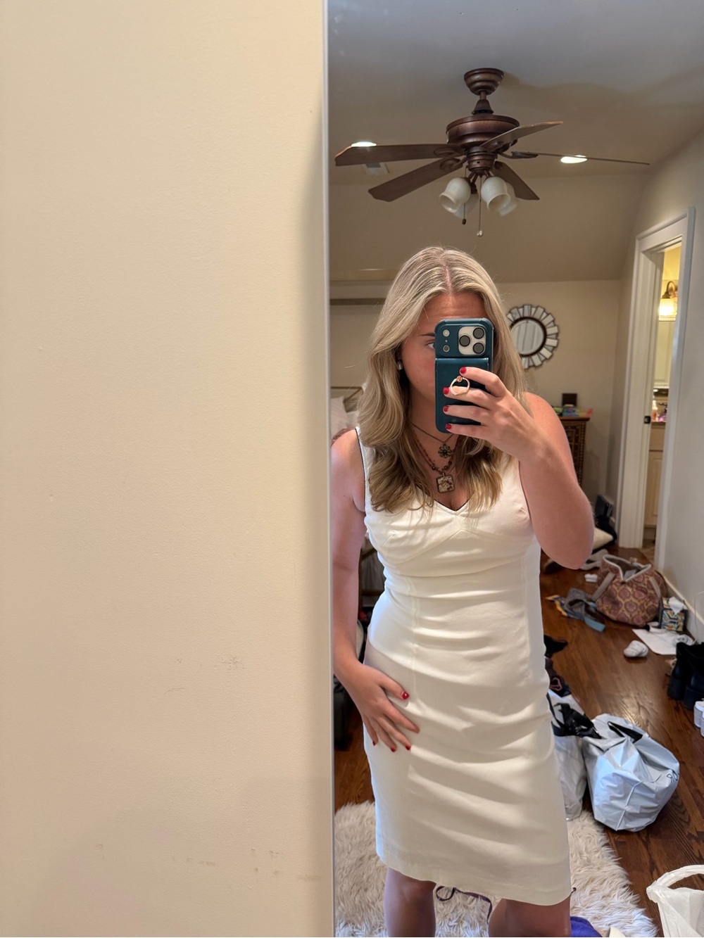 Express White V-Neck Tennis Bodycon Dress